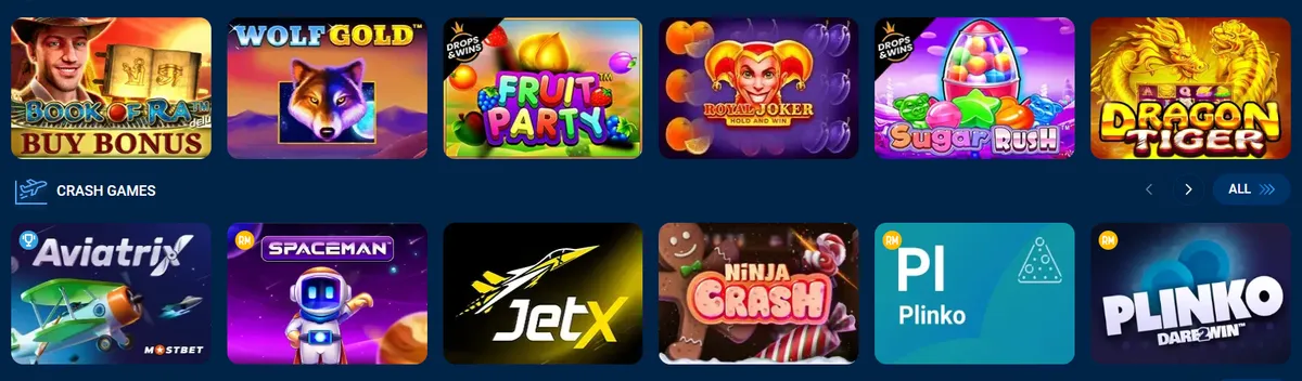 Metody wpłat w Mostbet Casino